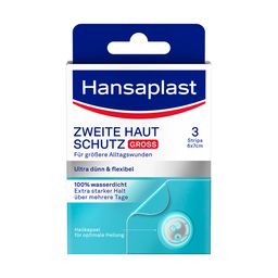 Hansaplast Zweite Haut Schutz | Wasserdichte Pflaster | Flexible Pflaster | Ultra dünn | 3 Pflaster