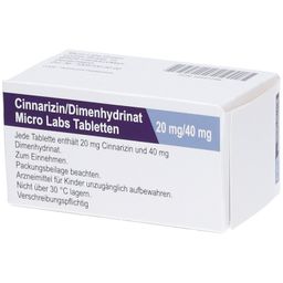 CINNARIZIN/Dimenhydrinat Micro Labs 20/40 mg Tabl.