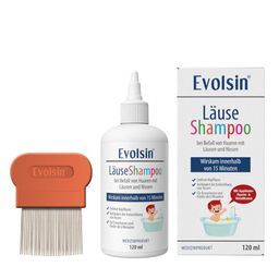 Evolsin® 120ml Läuseshampoo & Läusekamm – bei Befall von Nissen & Kopfläusen – Läusemittel schonend für die Kopfhaut