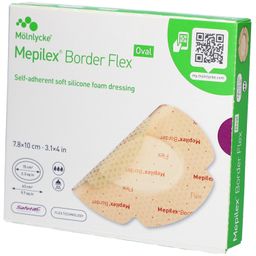 Mepilex® Border Flex Schaumverband oval 7,8 x 10 cm haftend