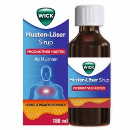 WICK Husten-Löser Sirup mit Honigaroma mit Guaifenesin zur Linderung von produktivem Husten