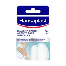 Hansaplast Blasenpflaster SOS Mix-Pack | Wirksame Behandlung von Blasen | Blasenschutz | Sofortige Schmerzlinderung | Druckentlastung | Extra starke Haftung | 5 Stück