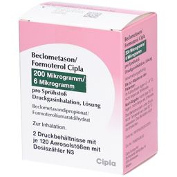 BECLOMETASON/Formoterol Cipla 200/6 µg 120 Hub DOS
