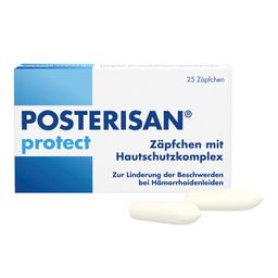 Posterisan protect Hämorrhoidenzäpfchen bei Reizungen, als Hautschutz und zur Prophylaxe, 25 Stk