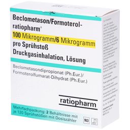 BECLOMETASON/Formoterol-ratiopharm 100/6 µg 120Hub