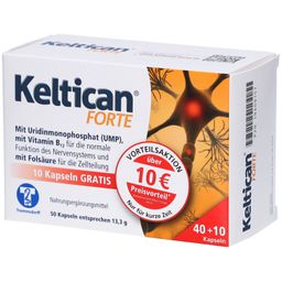 Keltican® forte Kapseln mit Uridinmonophosphat (UMP), Vitamin B12 und Folsäure zur Unterstützung der Nervenregeneration