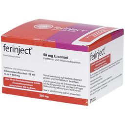 FERINJECT 50 mg Eisen/ml Inj.-/Inf.-Dispers.500mg