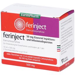 FERINJECT 50 mg Eisen/ml Inj.-/Inf.-Dispers.500mg