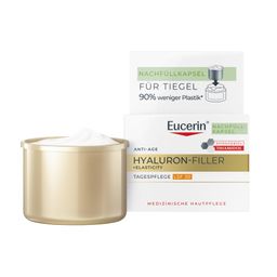 Eucerin® Hyaluron-Filler +Elasticity Tagespflege LSF 30 Nachfüllkapsel – nachhaltige Nachfüllkapsel LSF 30 + ELASTICITY Handcreme 20ml GRATIS