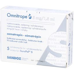 OMNITROPE 5 mg/1,5 ml Injektionslösung f.SurePal