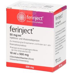 FERINJECT 50 mg Eisen/ml Inj.-/Inf.-Dispers.500mg