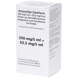 AMOXICLAV Carefarm 250+62,5mg/5ml P.H.Susp.z.Einn.