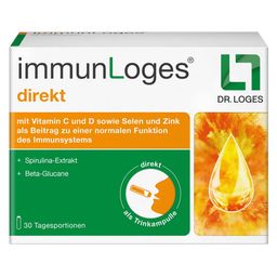 immunLoges direkt – Direkt. Fruchtig. Immunstark*. Praktische Trinkampullen für ein gesundes Immunsystem* – mit Vitamin C, Vitamin D, Selen und Zink