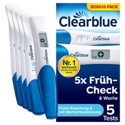 Clearblue Schwangerschaftstest Multicheck 4+1 - Jetzt 20% sparen mit Gutscheincode Clearblue20*