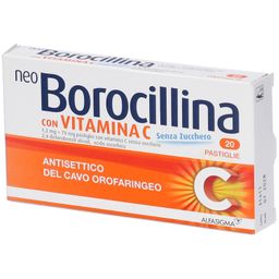 NeoBorocillina Con Vitamina C Pastiglie per Mal di Gola Senza Zucchero