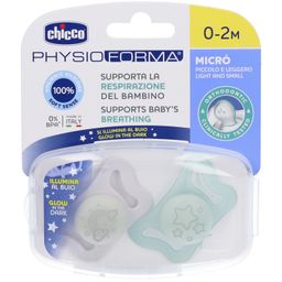 Chicco Schnuller Micro Lumi Silikon 0-2m 2 Stück Chicco