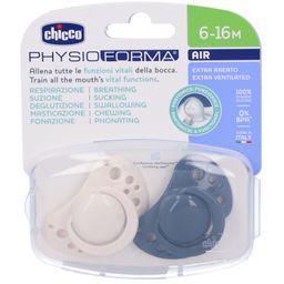 Chicco Schnuller Air Blau Silikon 6-16 Monate 2 Stück Chicco