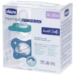 Chicco Dual Soft Schnuller Blau 16-36 Monate 2 Stück Chicco