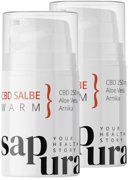 CBD Salbe 250mg mit Arnika + Teufelskralle | 2er Set | CBD Wärmesalbealbe extra stark | SAPURA®