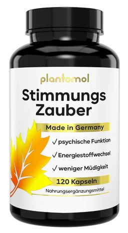 plantomol® Stimmungsaufheller Johanniskraut Kapseln mit L-Tryptophan GABA & B5 - Stimmungszauber
