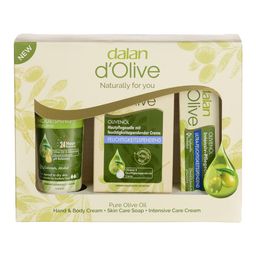 Dalan d'Olive, Geschenkset = Bodylotion 75ml + Feinseife 100g + Intensiv Creme 20ml