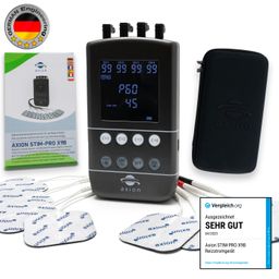 axion STIM-PRO X9B 4-Kanal TENS Gerät und EMS Gerät mit Akku - MEDIZINPRODUKT