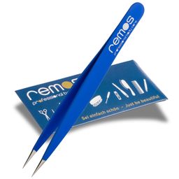 REMOS Splitterpinzette - Edelstahl [INOX] rostfrei 9.5 cm - feine Spitze blau