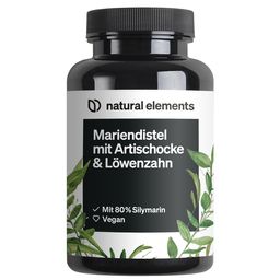 naturale elements Mariendistel Artischocke Löwenzahn Komplex - 120 Kapseln - mit 80% Silymarin