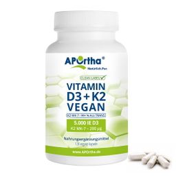 APOrtha® Veganes Vitamin D3 5.000 IE + Vitamin K2 MK-7 Cyclo® 200 µg - Kapseln
