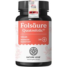 NATURE LOVE® Folsäure Quatrefolic® – 180 Tabletten – 400 μg pro Tablette