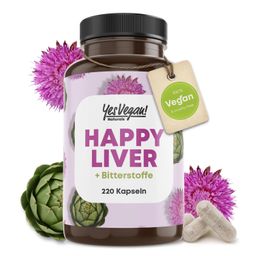 Yes Vegan® Happy Liver (220 Kapseln) hochdosierte Mariendistel Kapseln | mit Cholin