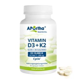APOrtha® Vitamin D3 10.000 IE + Natto Vitamin K2 MK-7 Cyclo® Tabletten - 200 µg