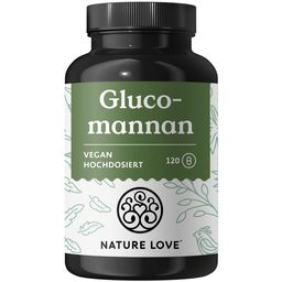 NATURE LOVE® Glucomannan aus der Konjak Wurzel - 120 Kapseln - Hochdosiert - 4000mg je Tagesdosis