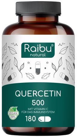 Quercetin Kapseln 500 mg (180 St), hergestellt in Deutschland  – RAIBU