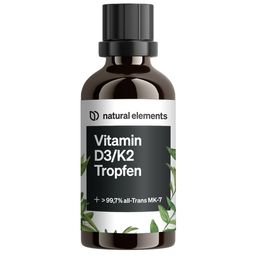 natural elements Vitamin D3 + K2 Tropfen – 99,7+% All-Trans K2VITAL® von Kappa + Vitamin D3