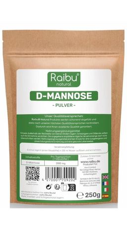 D-Mannose Pulver 250g, Natürlich und Vegan, 125 Tage Versorgung - RAIBU