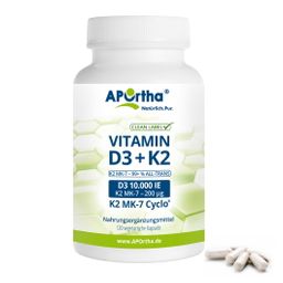 APOrtha® Vitamin D3 10.000 IE + Vitamin K2 MK-7 Cyclo® 200 µg - Kapseln