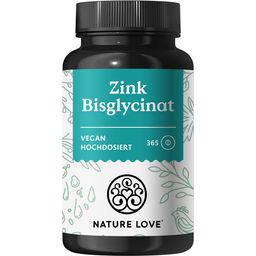 NATURE LOVE® Zink - 365 Tabletten (1 Jahr) - Hochdosiert 25mg Zink-Bisglycinat - bioverfügbares Zinc