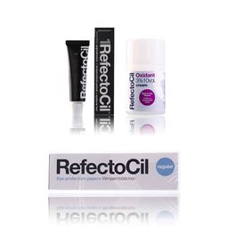 Refectocil Wimpernfarbe tiefschwarz 1 & Oxidant Creme 3% & Wimpernblättchen Set