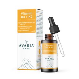 AVARIA CARE® Vitamin D3 K2 Tropfen – hochwertiges K2VITAL® 99,7% all-trans – MCT Öl