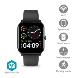 Nedis SmartLife-Uhr / 1.69  / LCD / IP68 / Maximale Betriebszeit: 240 Std / Android™ / IOS / Schw