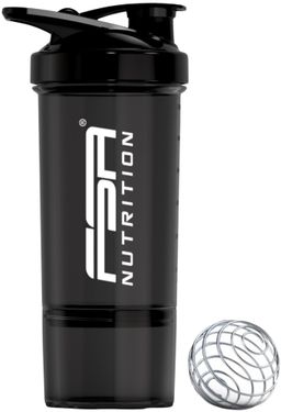 FSA NUTRITION Protein Shaker mit Pulverfach mit Mischkugel