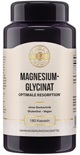 i-like-it-clean Magnesium Glycinat 180 Kapseln vegan hochdosiert Muskeln Nerven Schlaf bioverfügbar