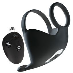 Hodenvibrator mit Penis- und Hodenring