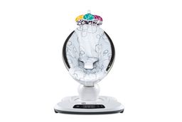 mamaRoo® 4 elektrische Babywippe, automatische Schaukelwippe mit Spielbogen, silver plush