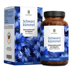 Schwarzkümmel Schwarzkümmelöl 120 vegane Kapseln hochdosiert laborgeprüft Vitamin E NATURTREU®