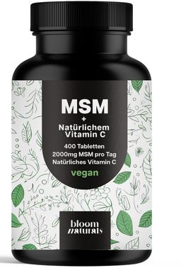MSM Hochdosiert - 400 Tabletten - 2000 mg - 7 Monate Vorrat - Bloom Naturals
