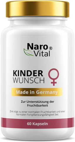 NaroVital Kinderwunsch Folsäure 800 µg - 60 Kapseln mit Mönchspfeffer, Frauenmantel, Hagebutte, Zink