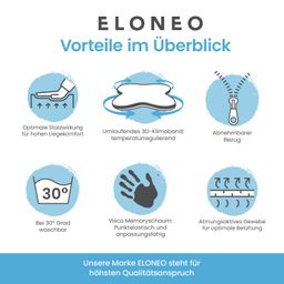 ELONEO Schlafkissen Visko-Schmetterlingskissen, körperangepasste Form, 52x12x62cm, waschbarer Bezug
