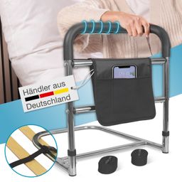 ELONEO Bett - Aufstehhilfe mit Tasche, bis 120 kg, stabiler Bettgriff mit Gummi, Rausfallschutz